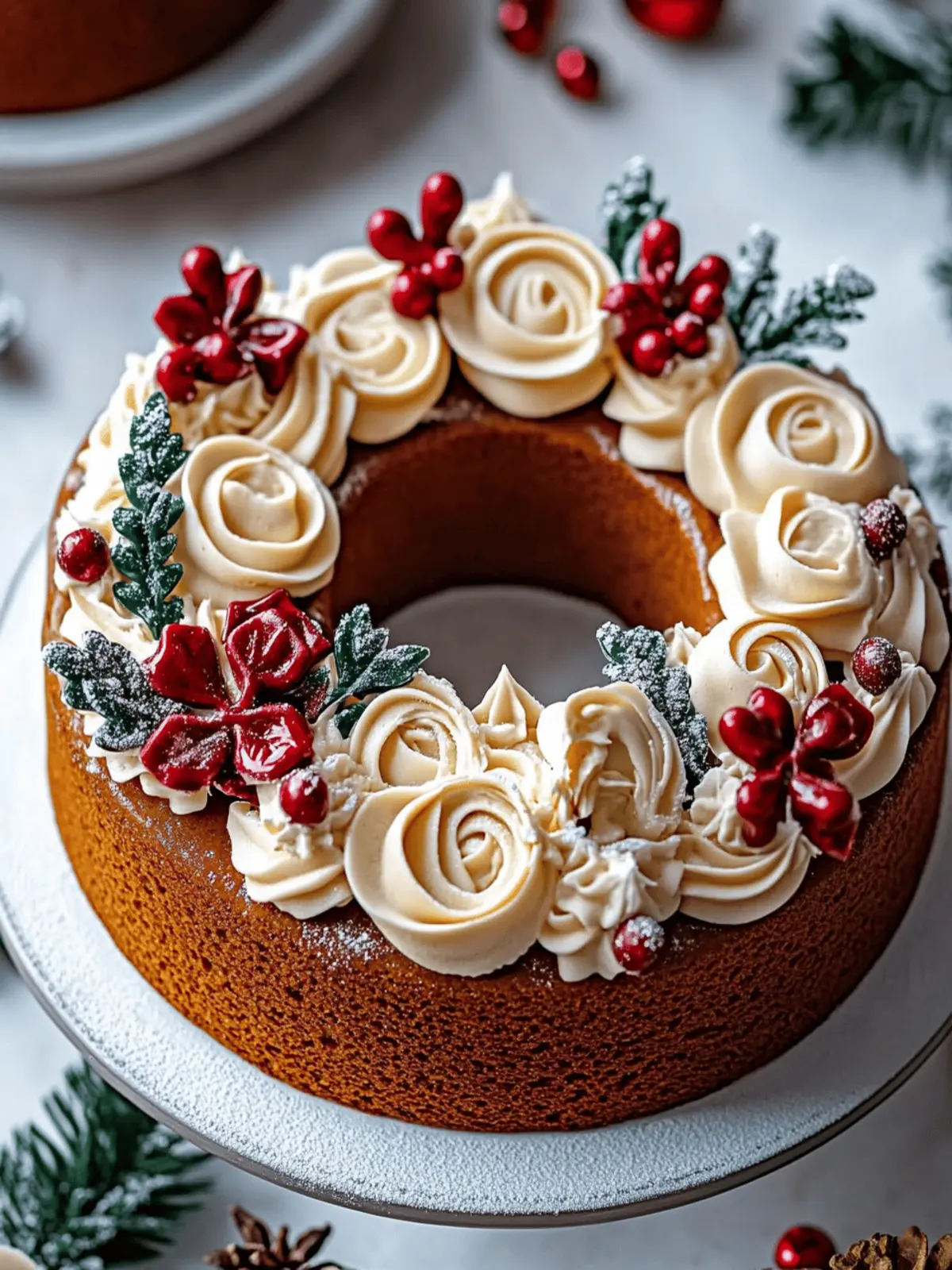 Spiced Gingerbread Wreath Cake