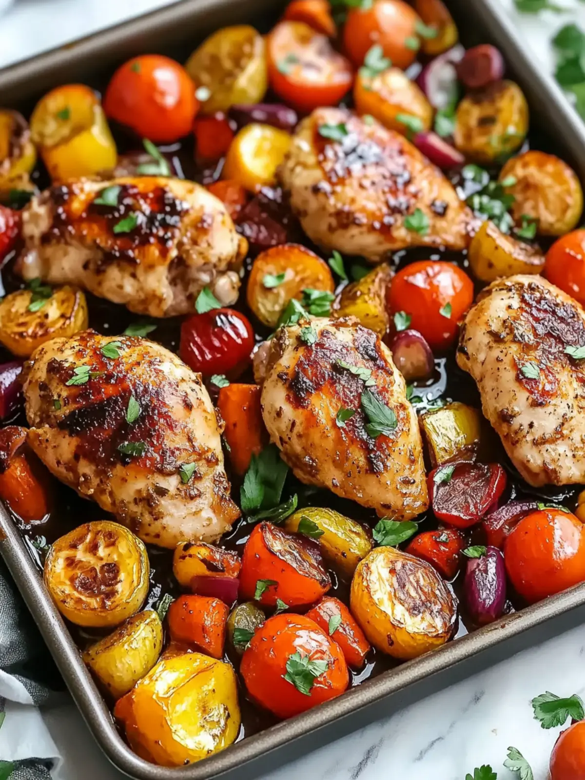 Balsamic Glazed Chicken and Veggies (Sheet Pan)