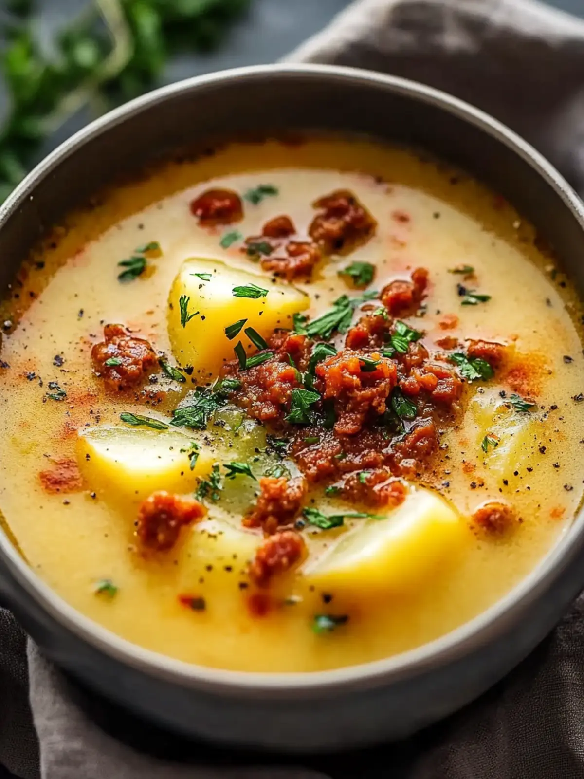 Spanish Potato Soup With Chorizo