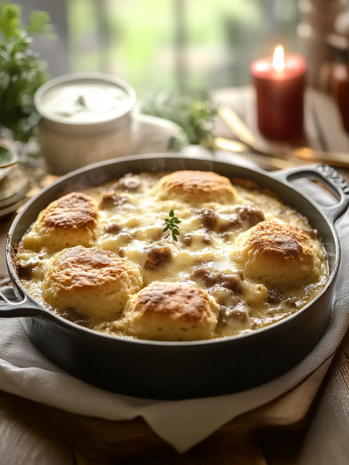 Biscuits & Gravy Breakfast Bake