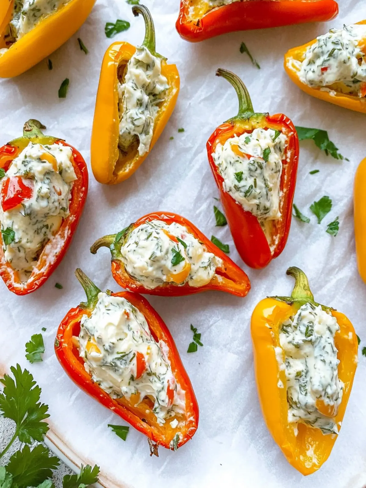 Herb Cream Cheese Stuffed Mini Peppers