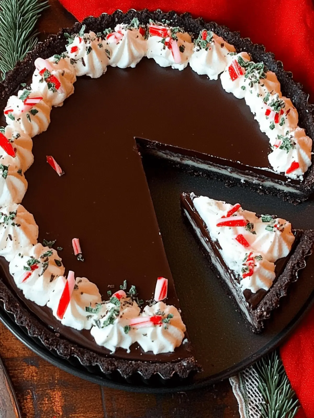Dark Chocolate Peppermint Mousse Tart