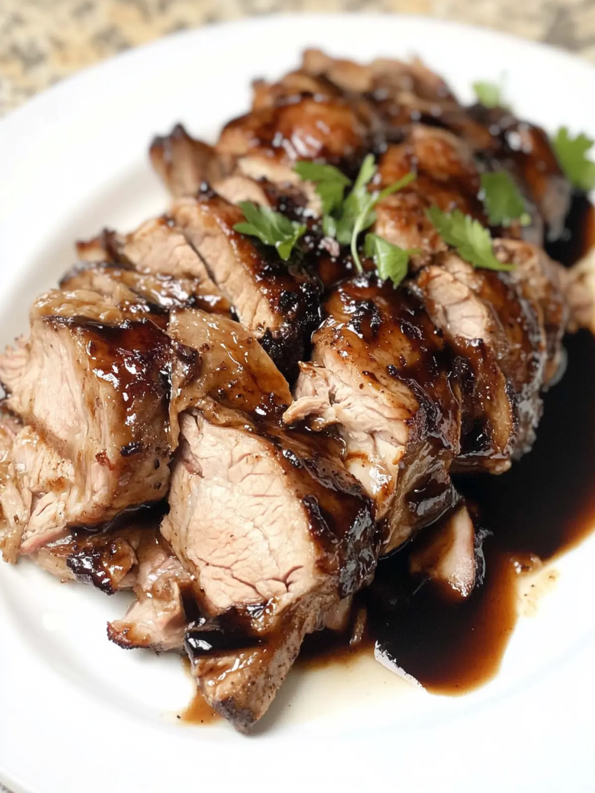 Crockpot Brown Sugar Balsamic Glazed Pork Tenderloin
