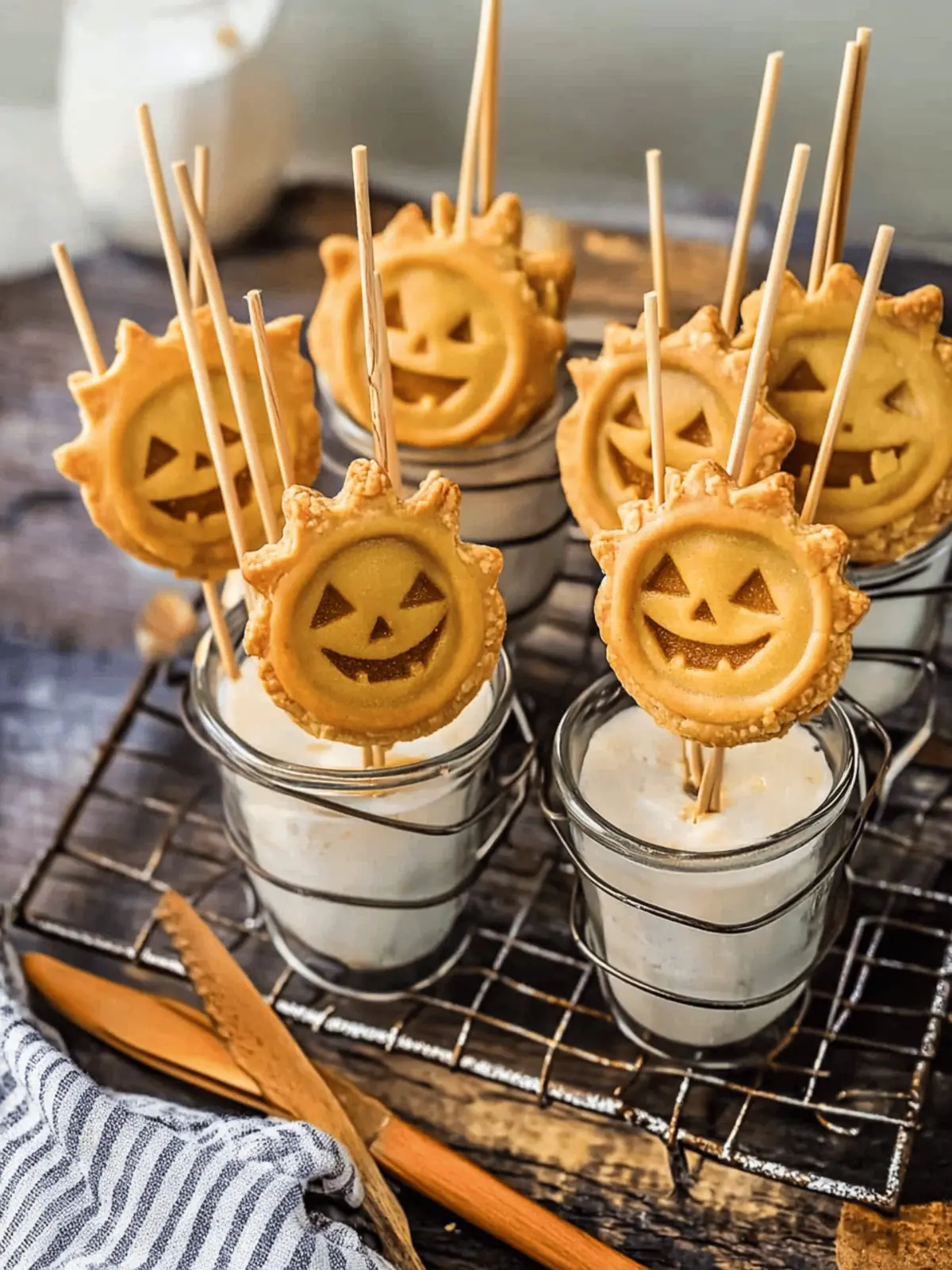 Jack o’Lantern Mini Pumpkin Pie Pops