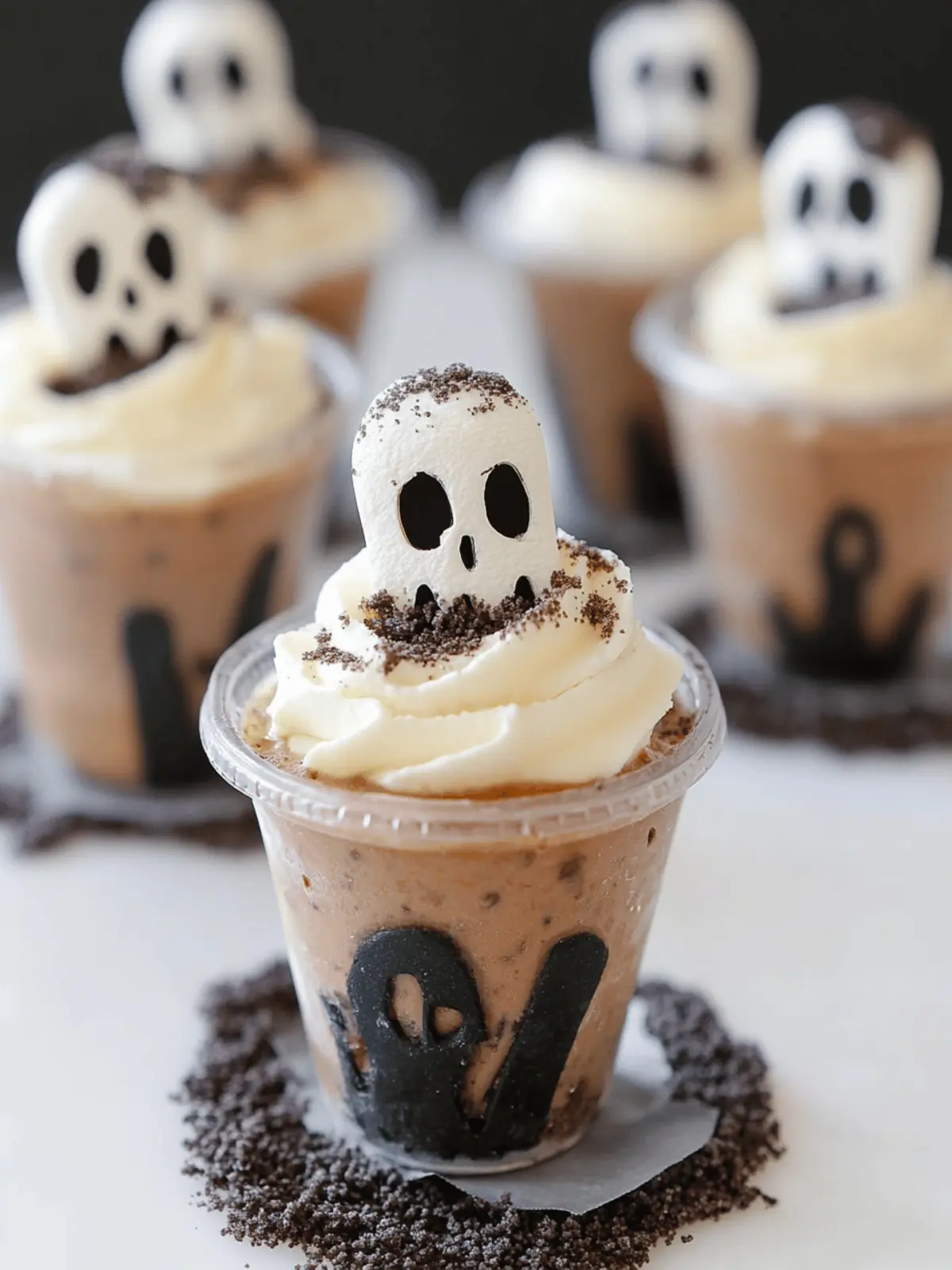 Haunted Graveyard Pudding Cups