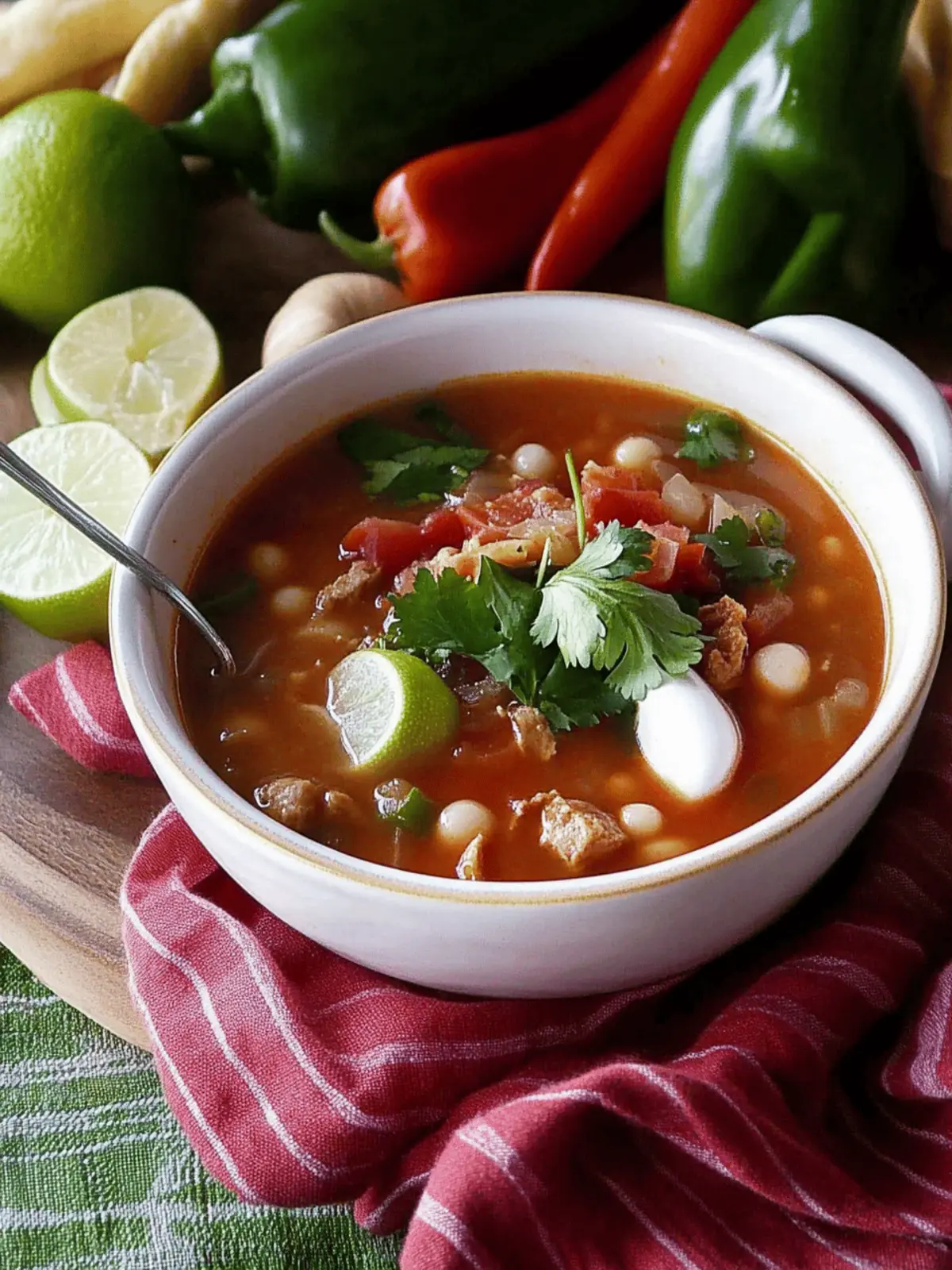 Slow Cooker Simple Posole with Pork and Hominy