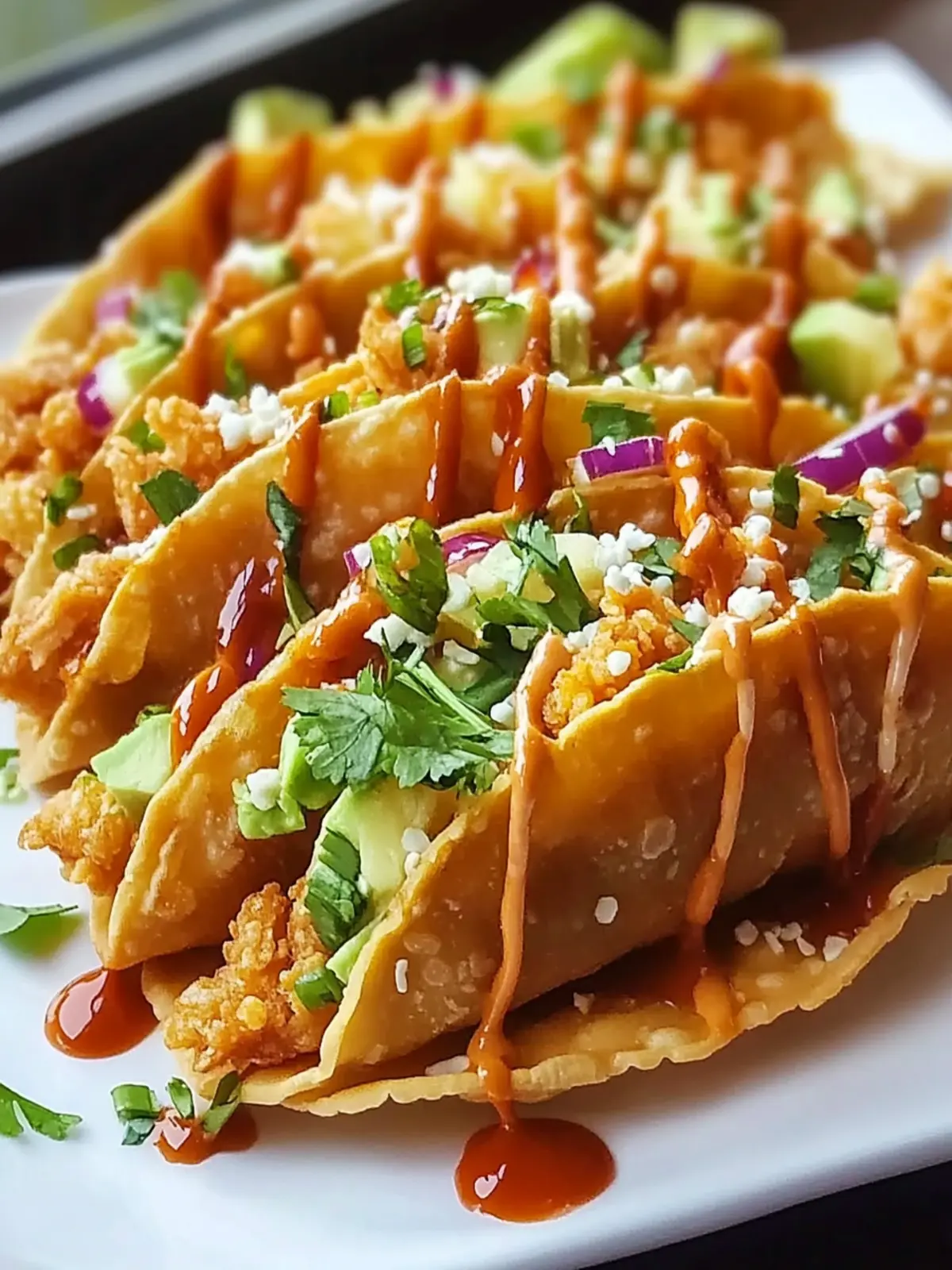 Crispy Chicken Wonton Tacos