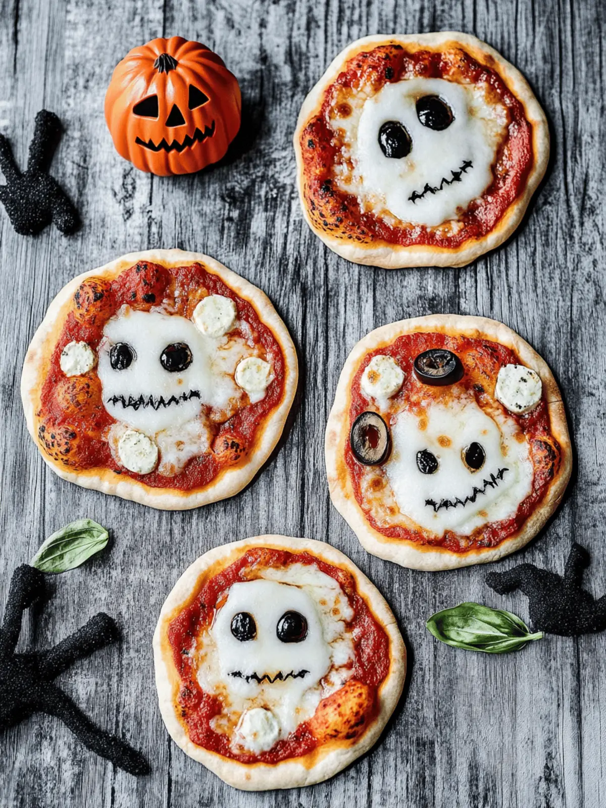 DIY Mini Halloween Pizzas