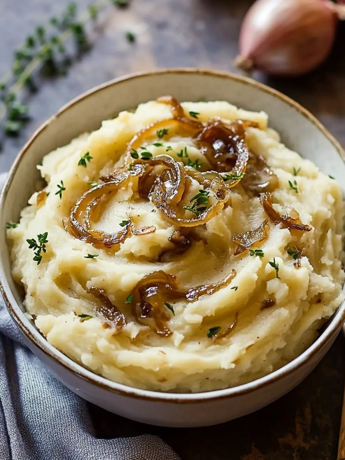 Vegan Caramelized Onion Mashed Potatoes