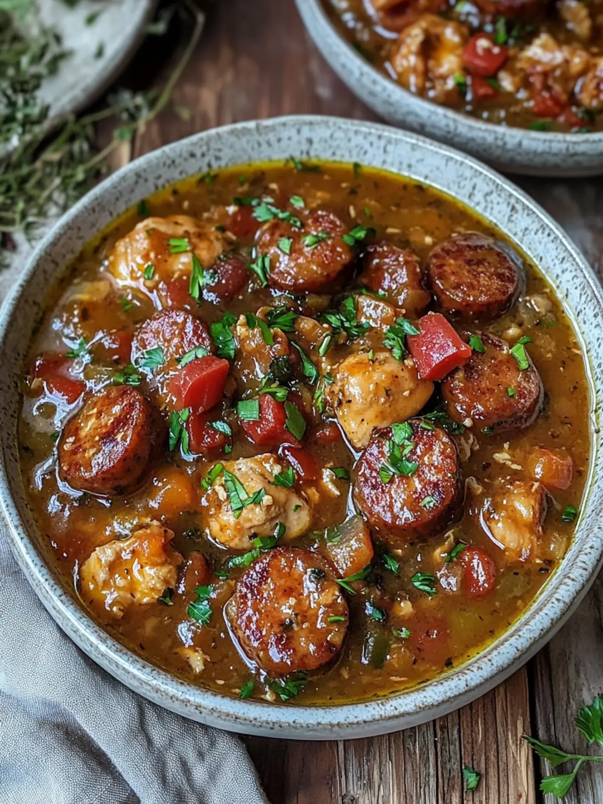 Brown Butter Chicken and Sausage Gumbo