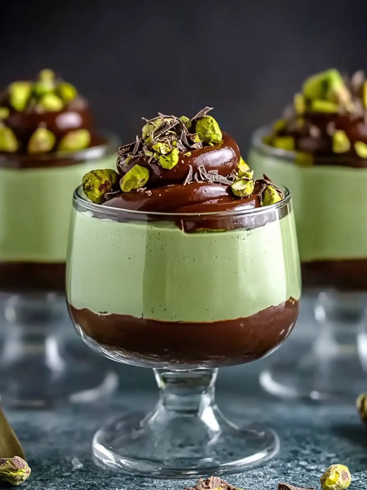 Decadent Pistachio Mousse with Rich Chocolate Ganache