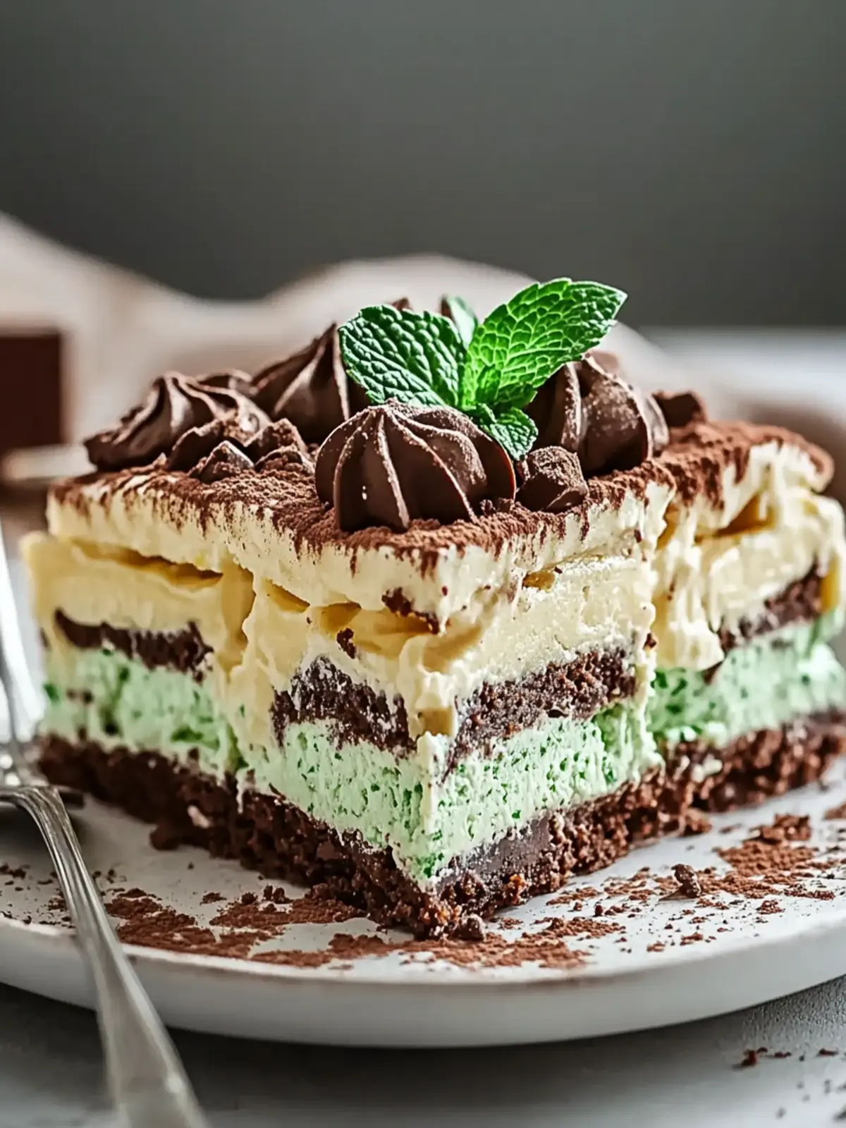 Choc-Mint Crackle Cheesecake Lasagne