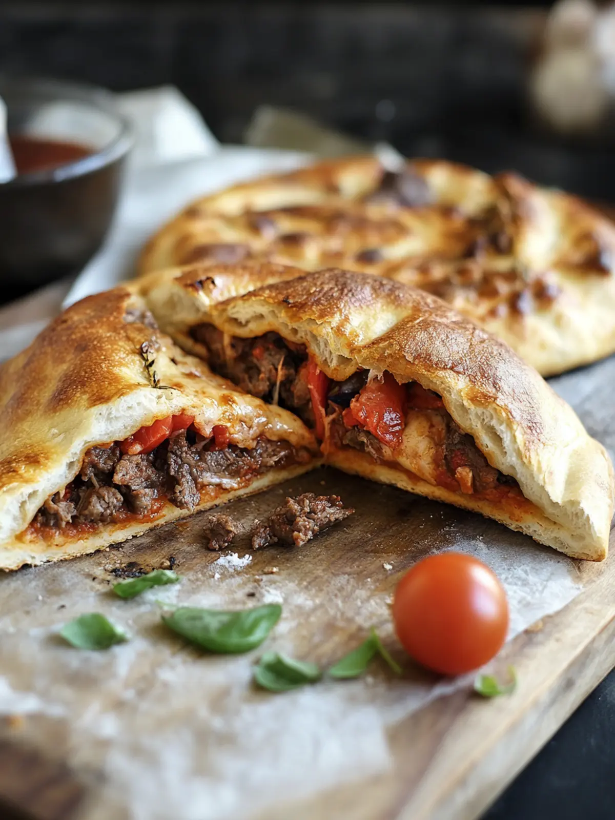 PIZZA CALZONE WITH BEEF