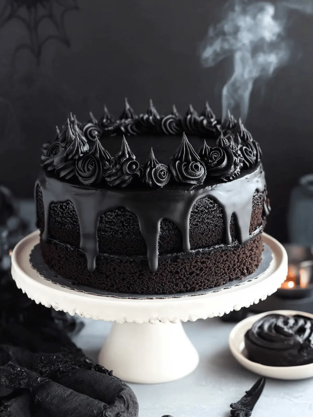 Spooky Black Velvet Halloween Cake