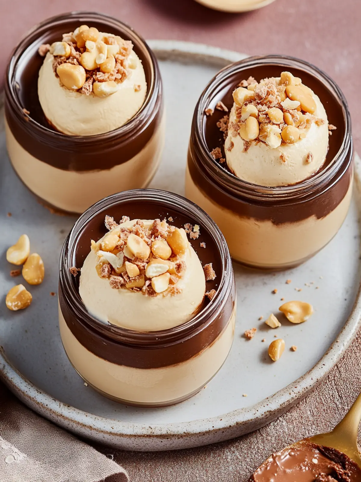 Snickers Mousse Cups
