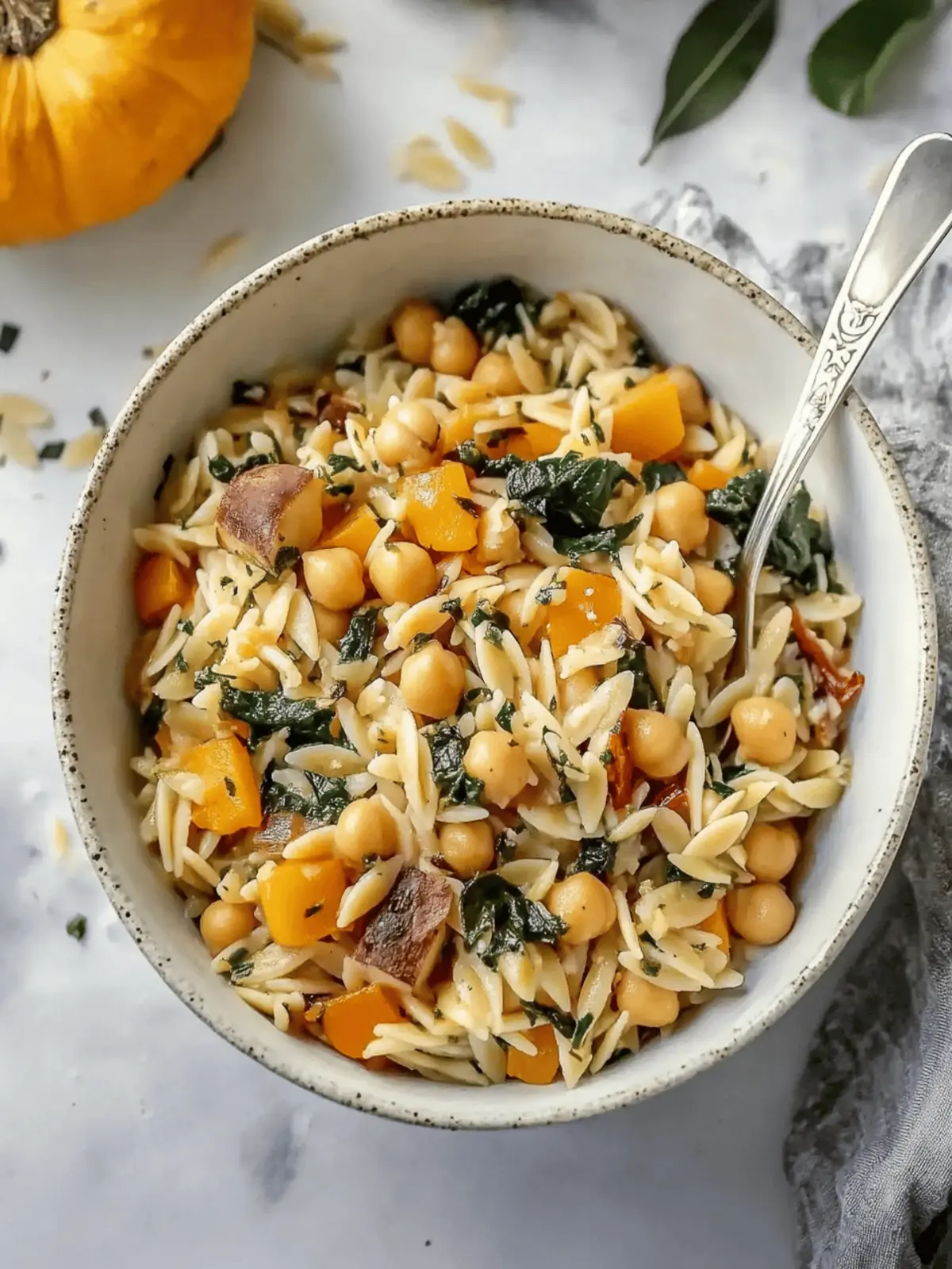 One Pot Fall Vegetable Orzo and Chickpeas Recipe
