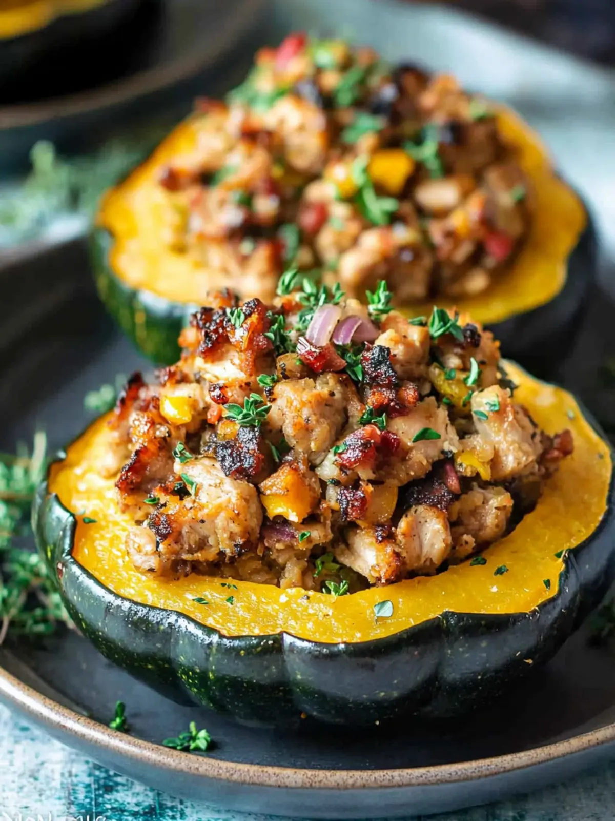 Turkey Stuffed Acorn Squash