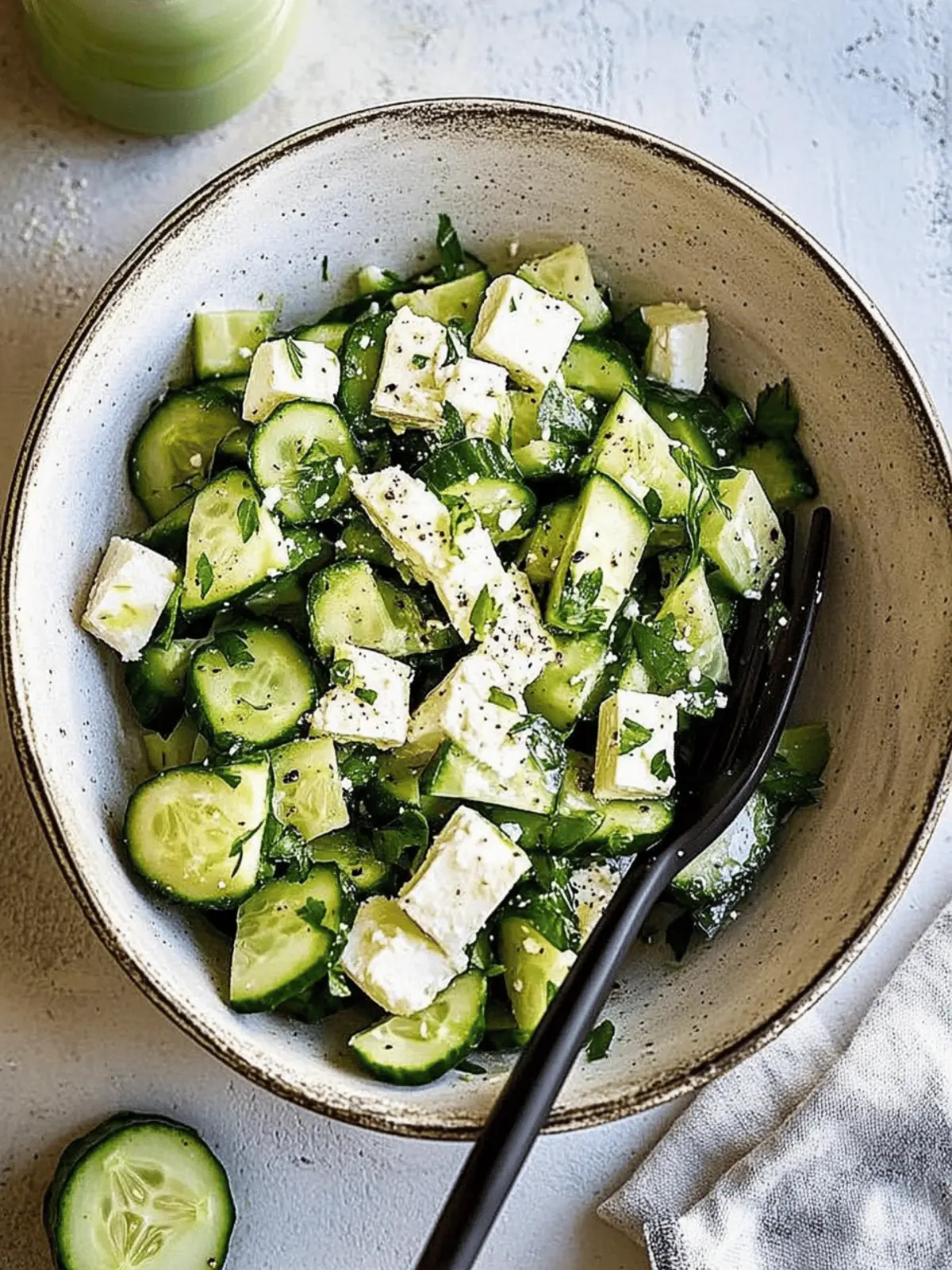Easy cucumber feta salad