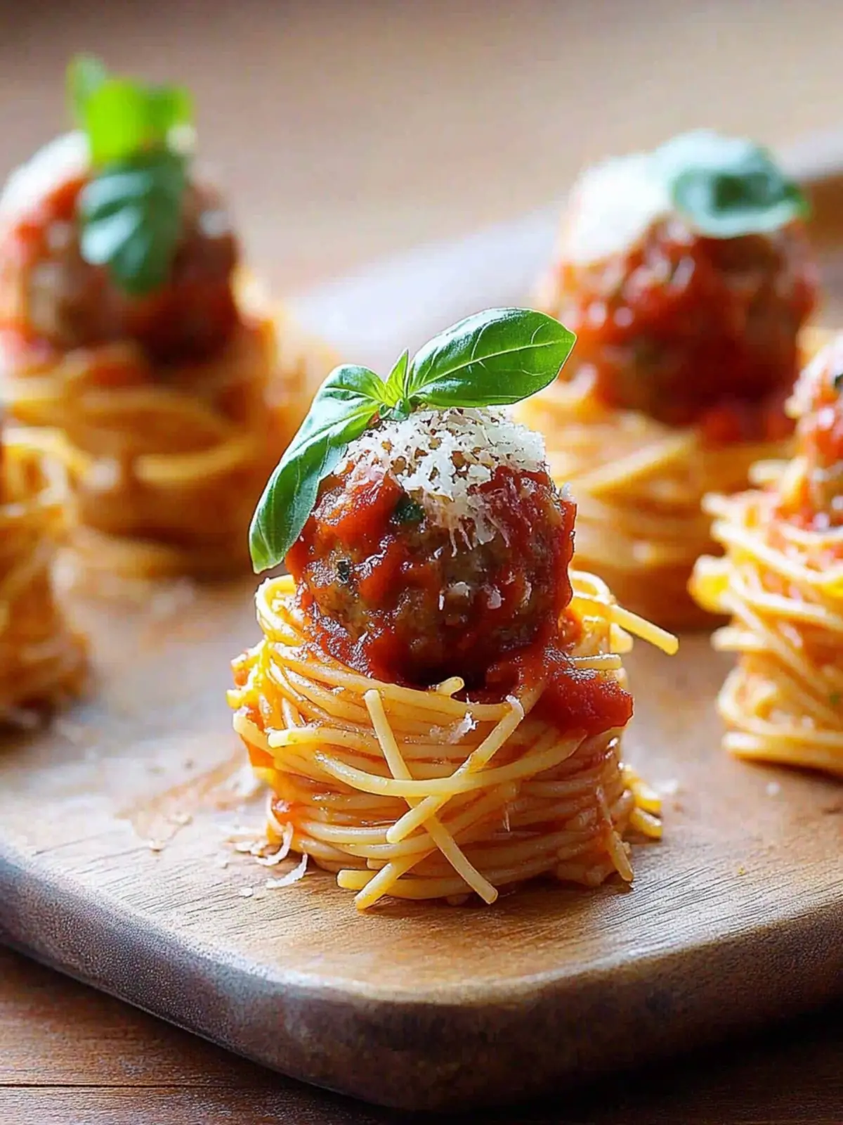 Mini Spaghetti and Meatball Bites