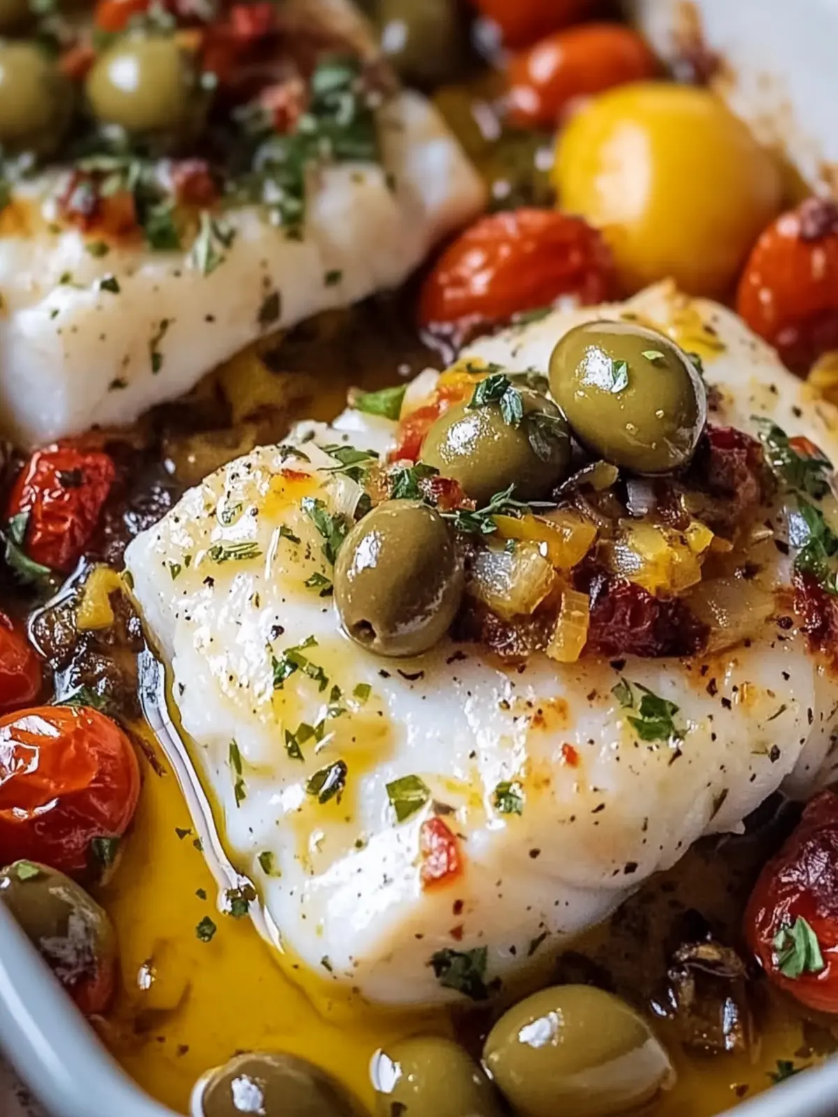Mediterranean Baked Cod with Olives