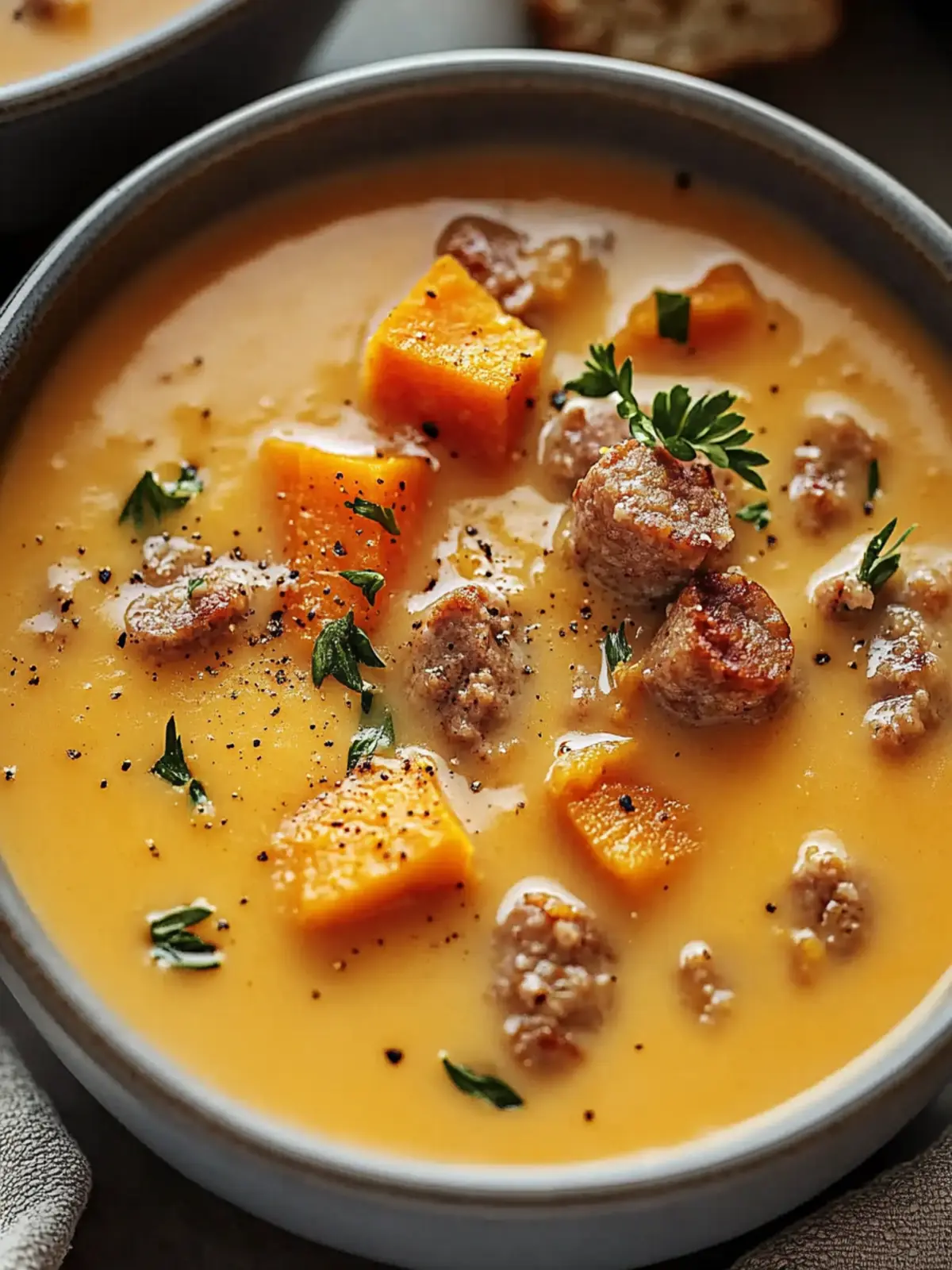 Creamy Sweet Potato and Sausage Soup