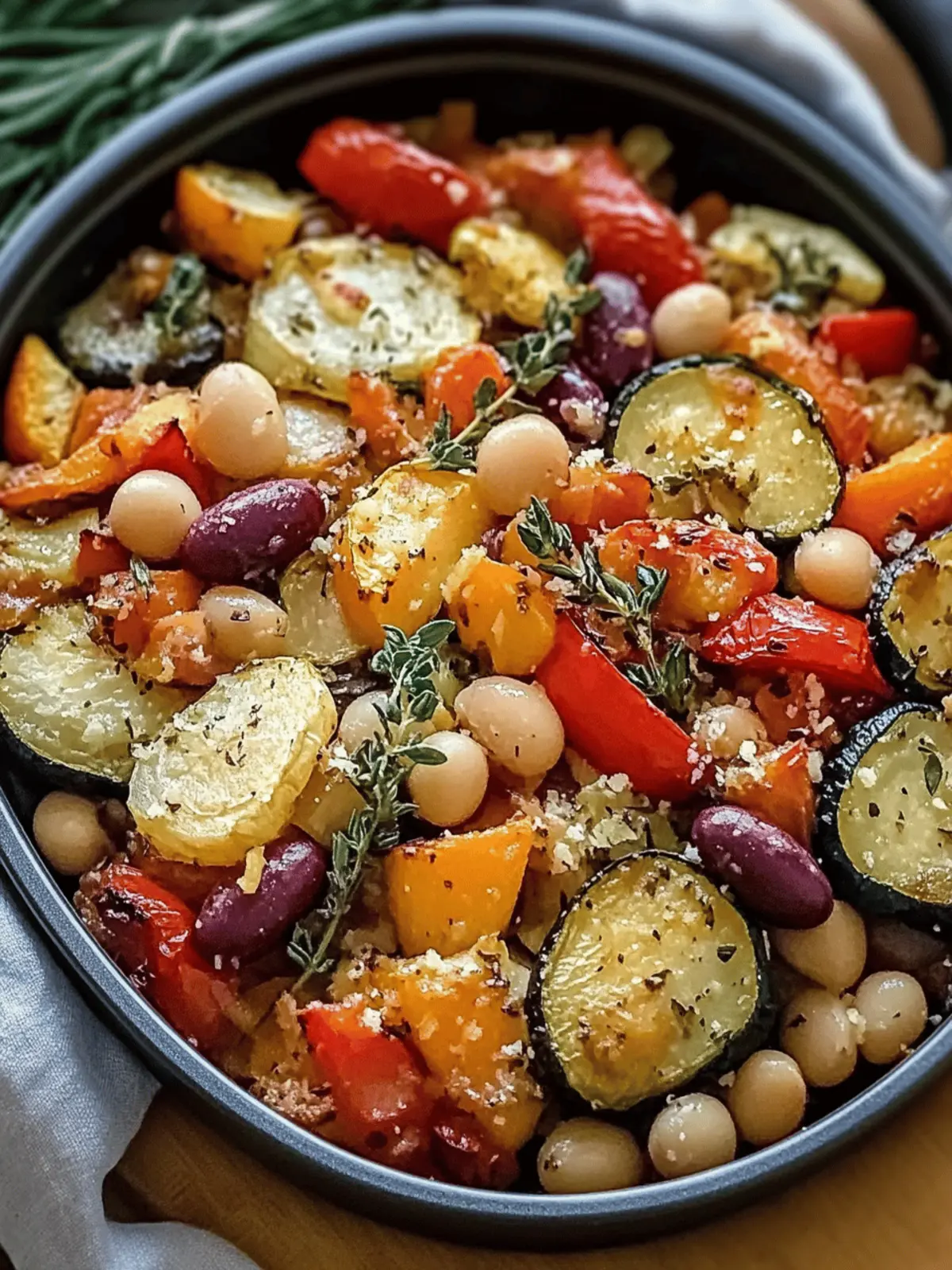 Rustic Roasted Vegetable Bake with Cannellini Beans