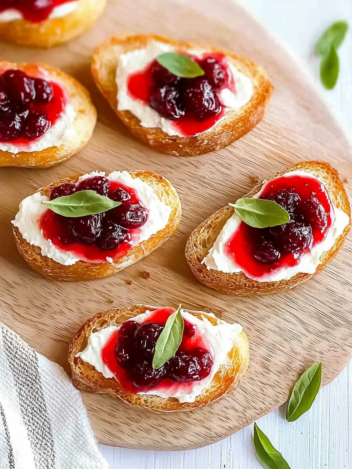 Christmas Cranberry Cream Cheese Crostini