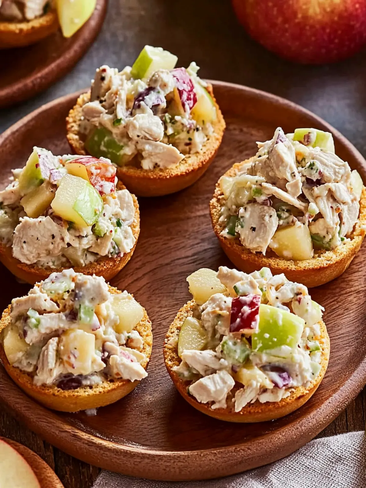 Fall Chicken Salad Apple Cheddar Bites