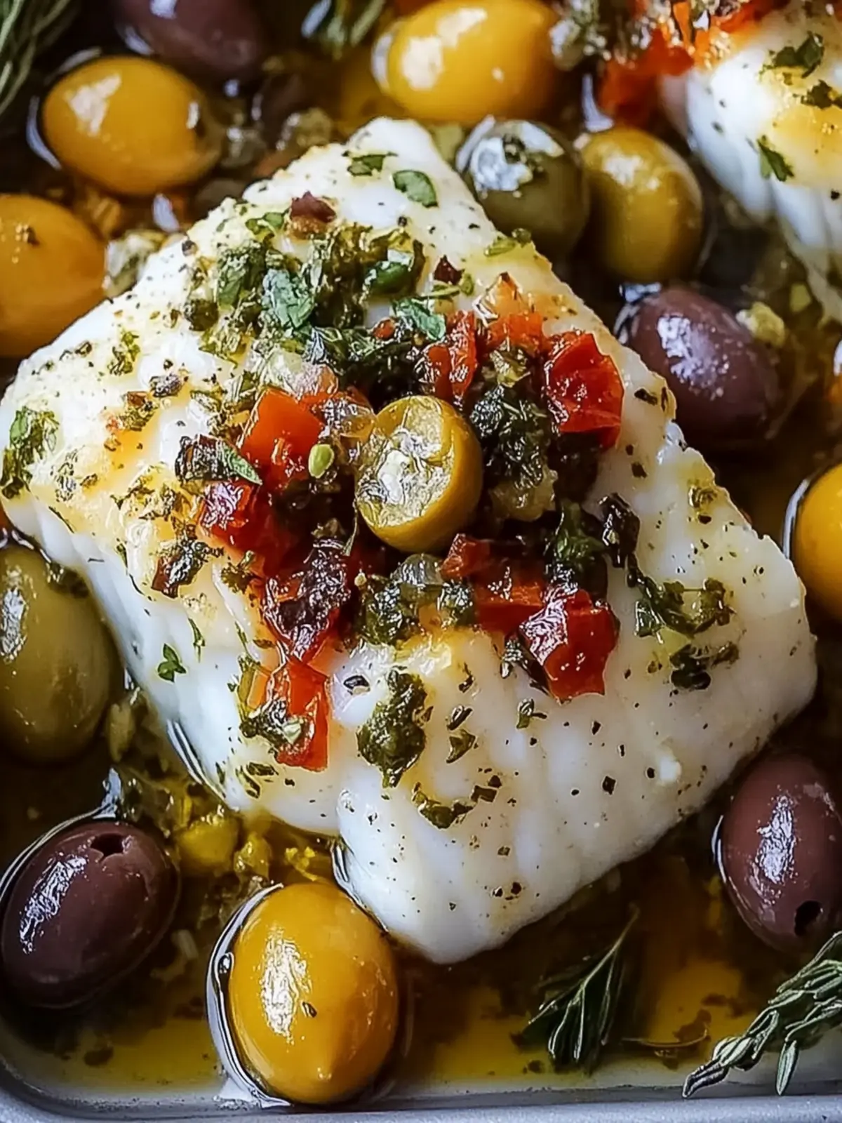 Mediterranean Baked Cod with Olives