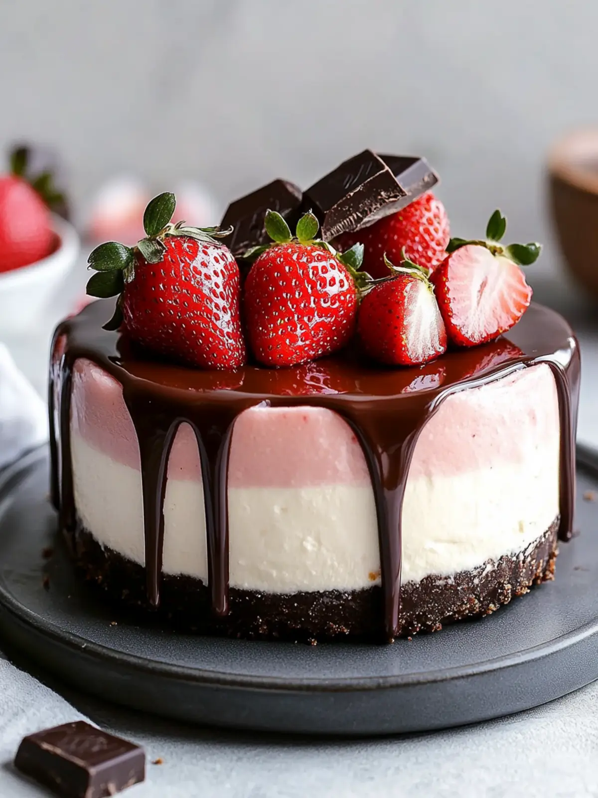 Chocolate Covered Strawberry Cheesecake