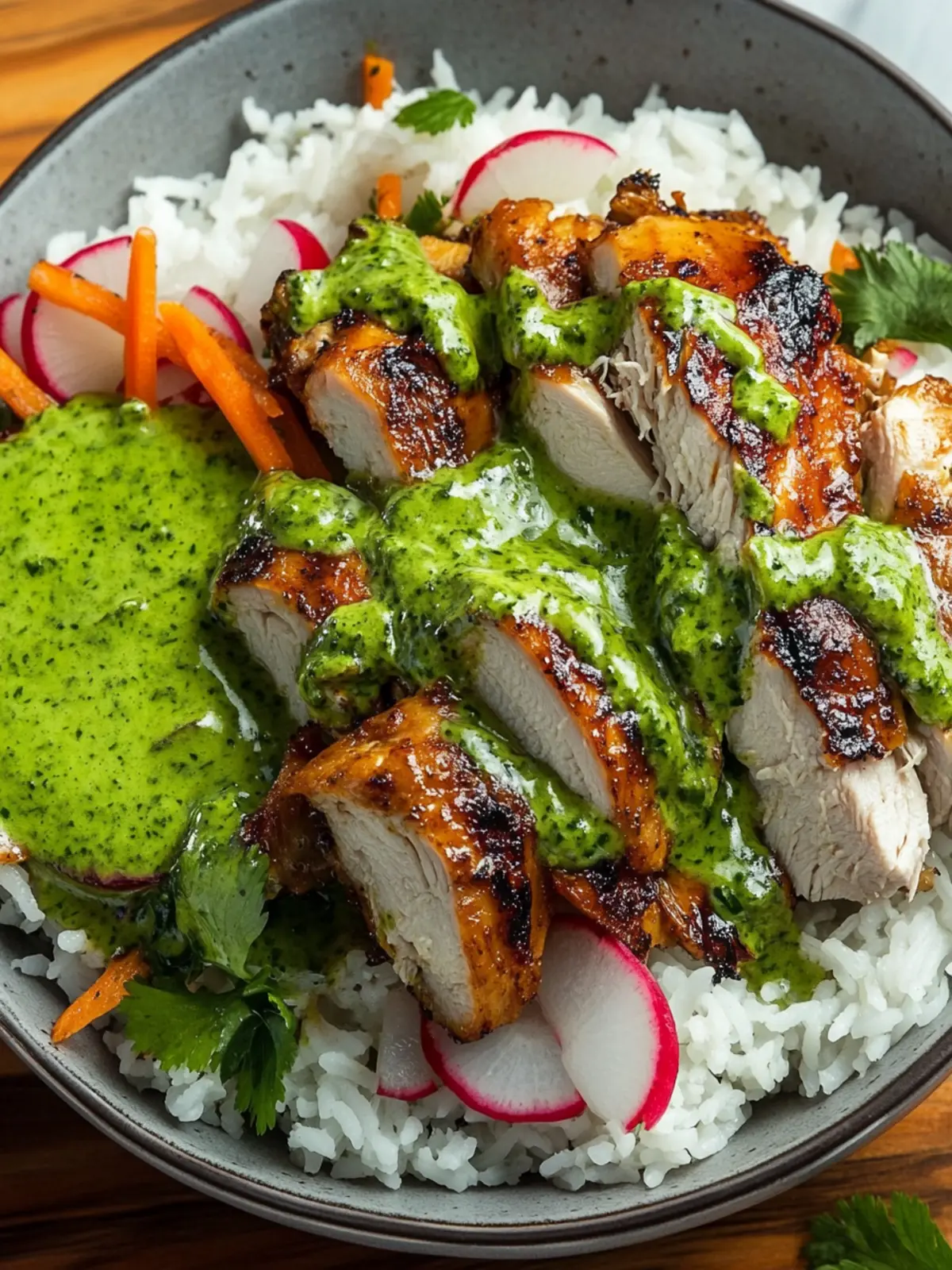 Peruvian Chicken and Rice with Green Sauce