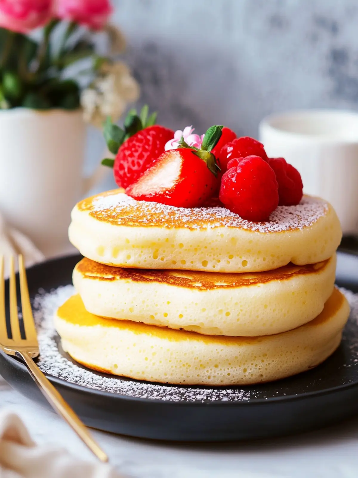 Fluffy Japanese Soufflé Pancakes