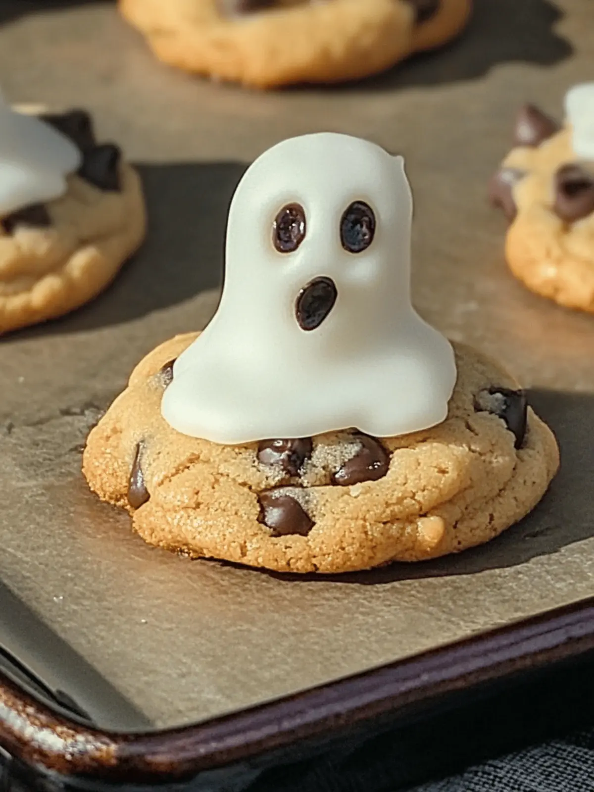 Spooky Ghost Chocolate Chip Cookies