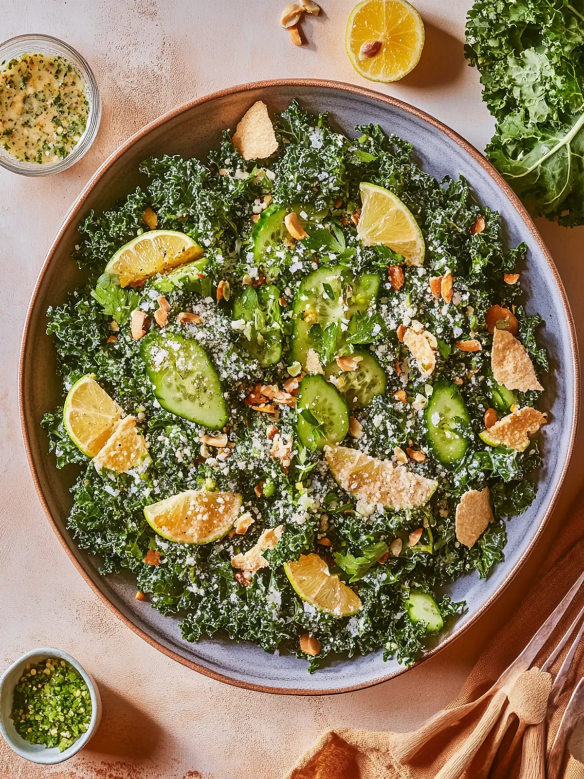 Micro Chop Kale Salad with Jalapeño Lime Dressing