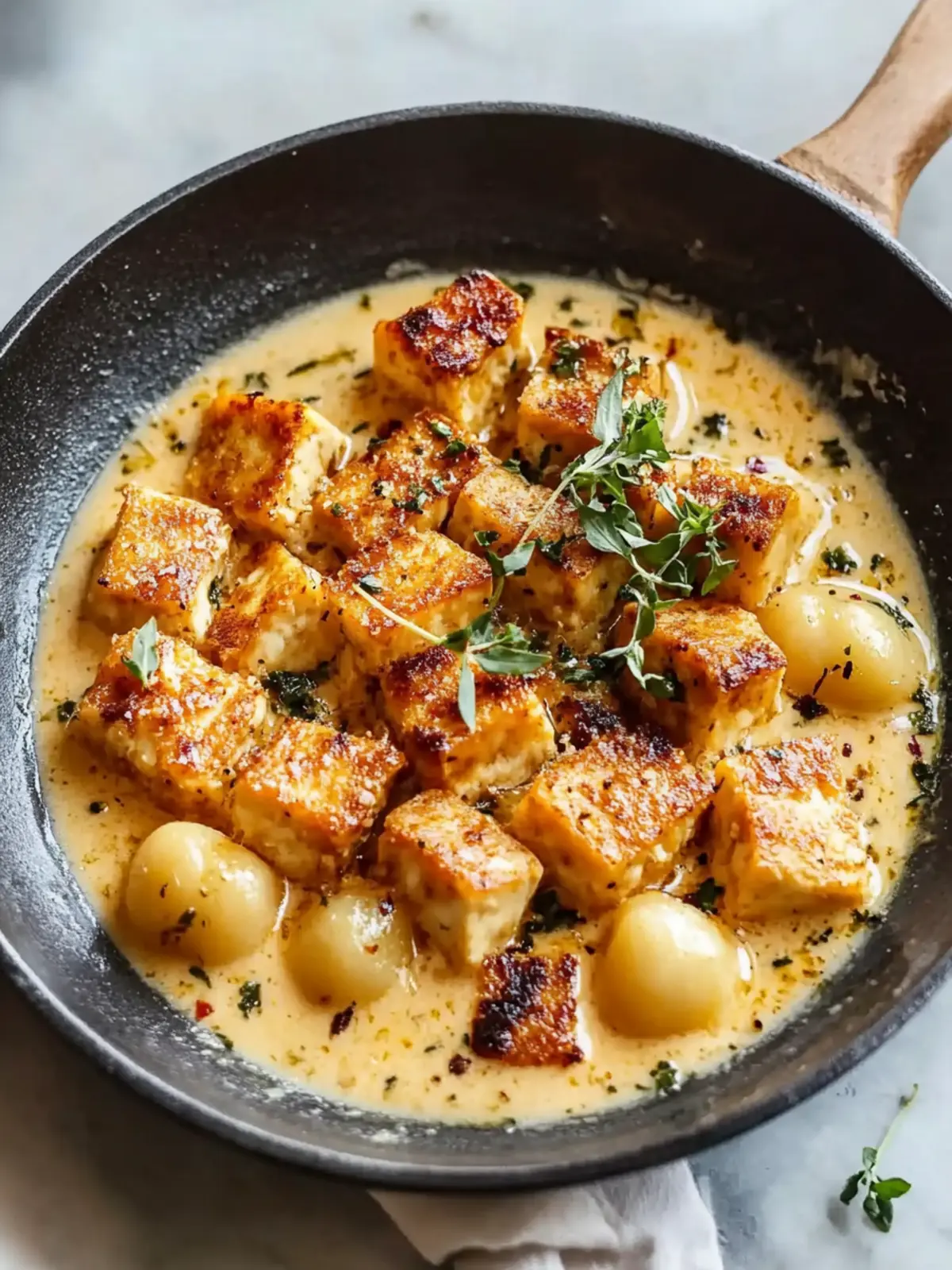 Marry Me Crispy Tofu with Gnocchi