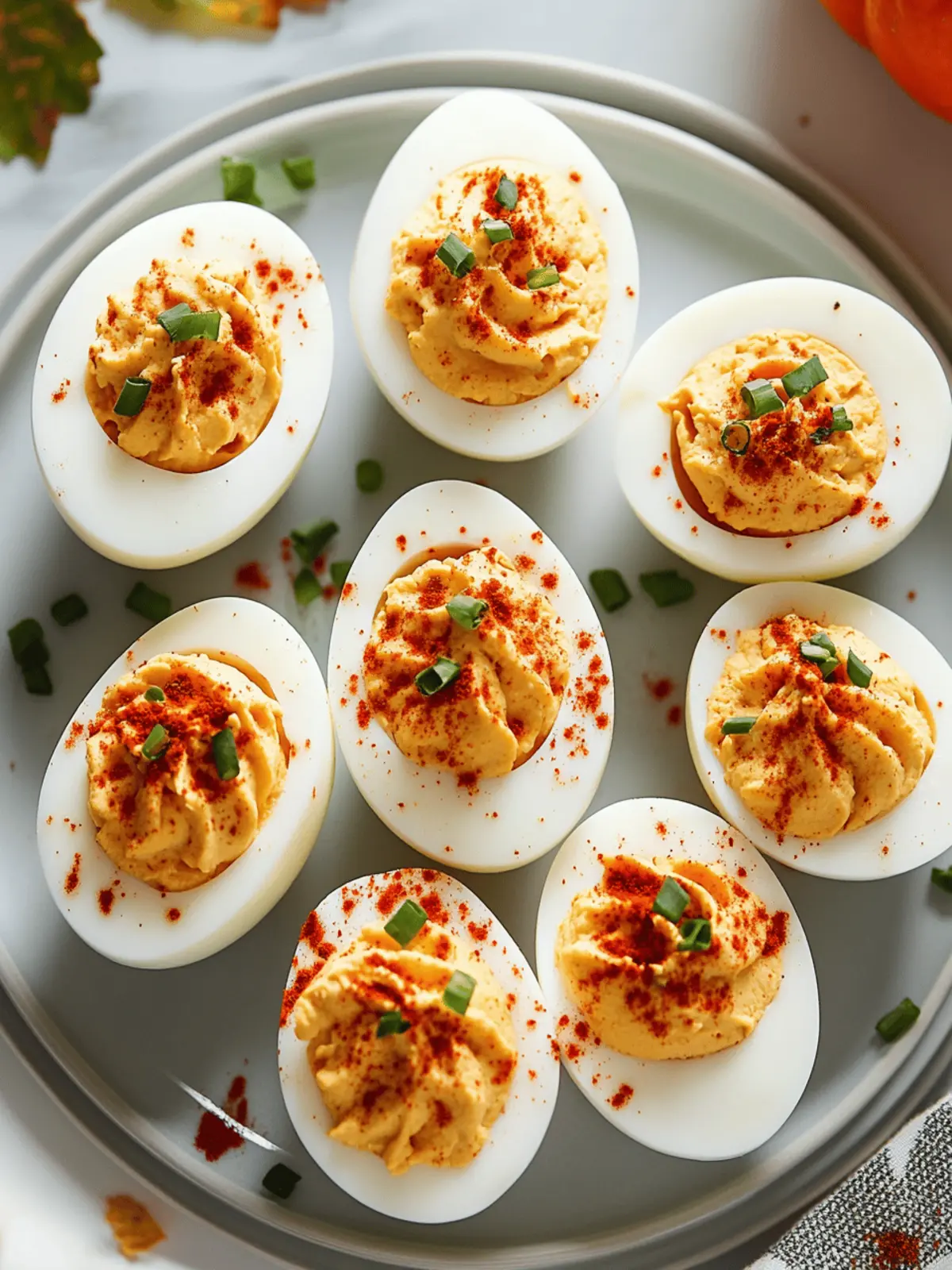 Pumpkin Deviled Eggs