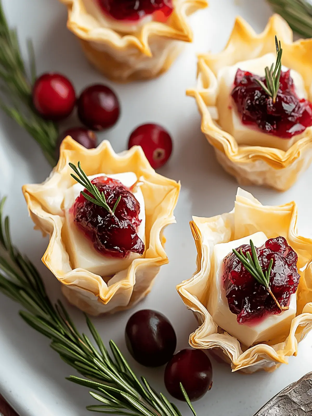 Cranberry and Brie Phyllo Cups