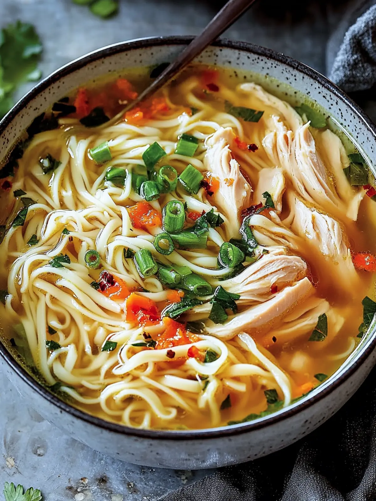 Classic Ginger Garlic Chicken Noodle Soup