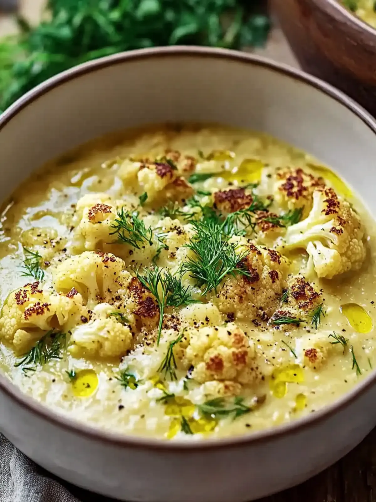 Simple Mediterranean Cauliflower Soup