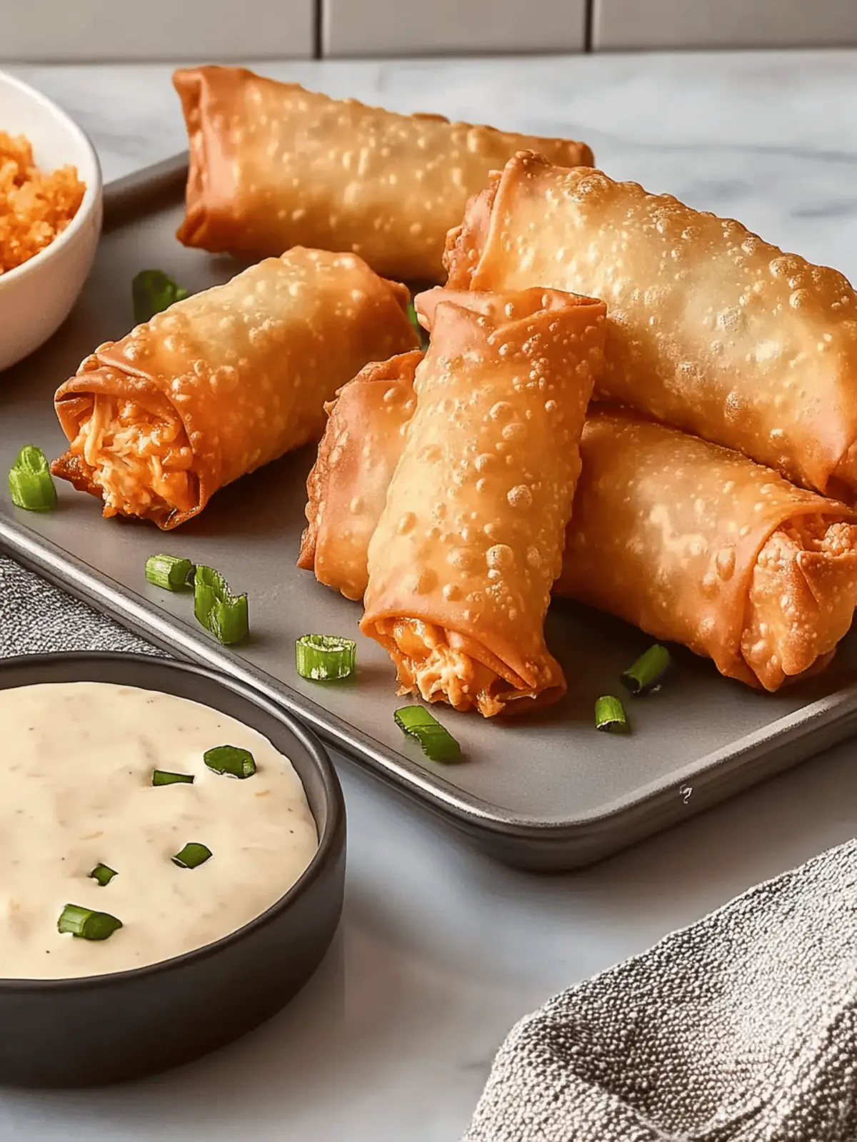 Buffalo Chicken Dip Egg Rolls