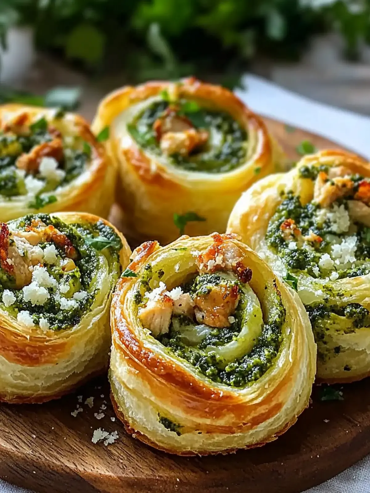 Mini Chicken Pesto Crescent Pinwheels