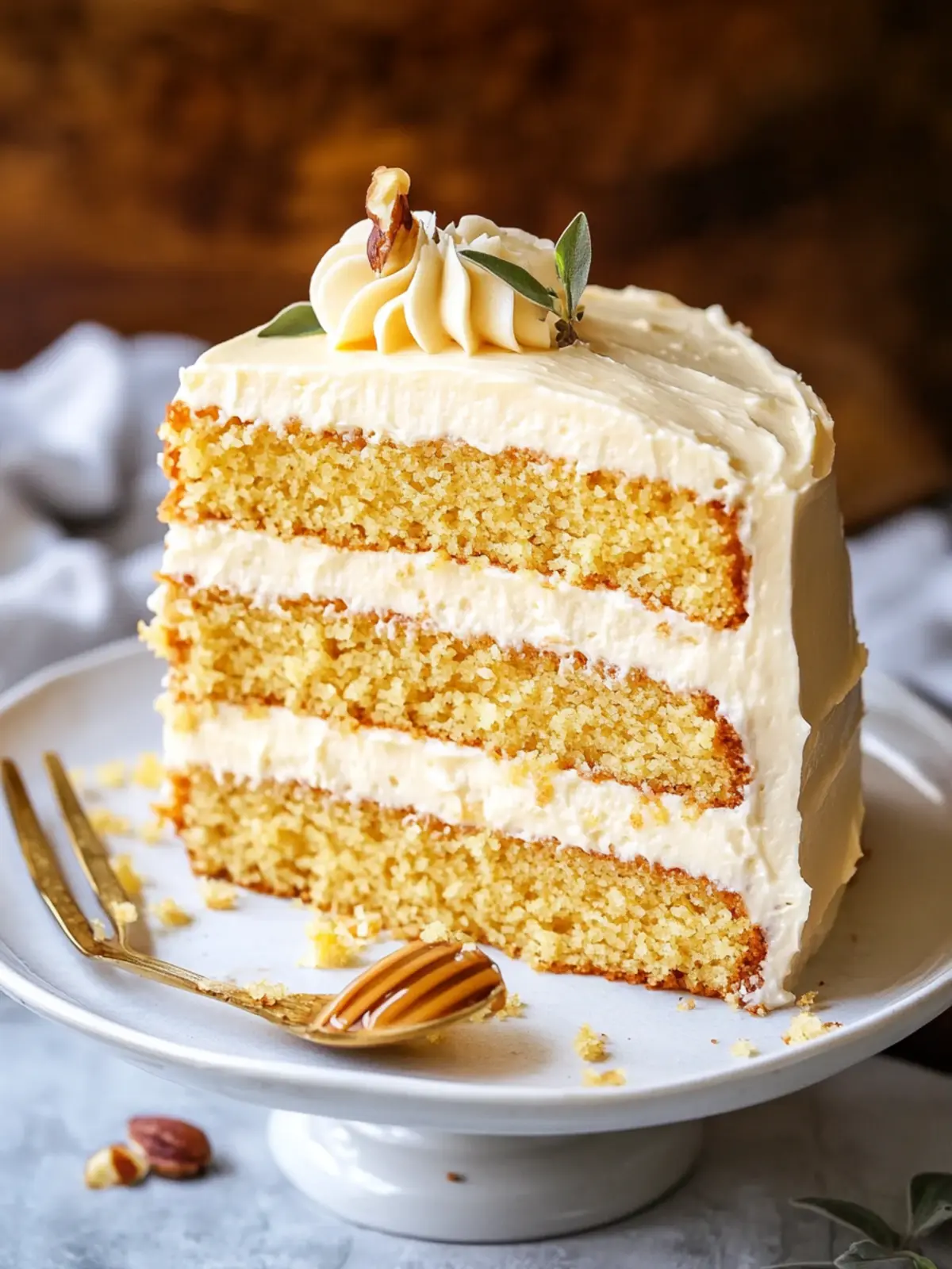 Layered Cornbread Cake with Whipped Honey Butter Frosting