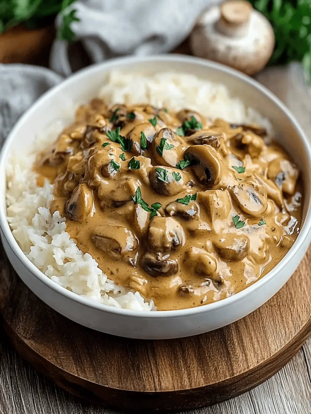Mushroom and Seitan Stroganoff