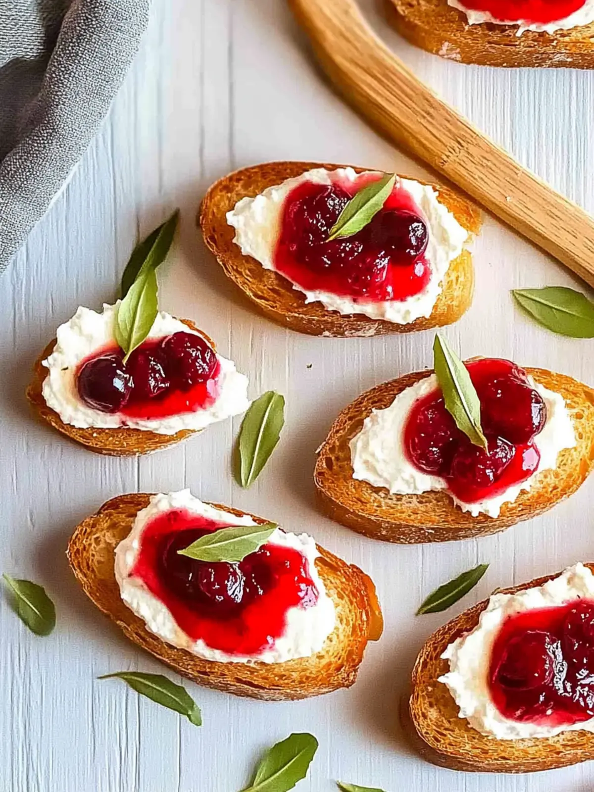 Christmas Cranberry Cream Cheese Crostini