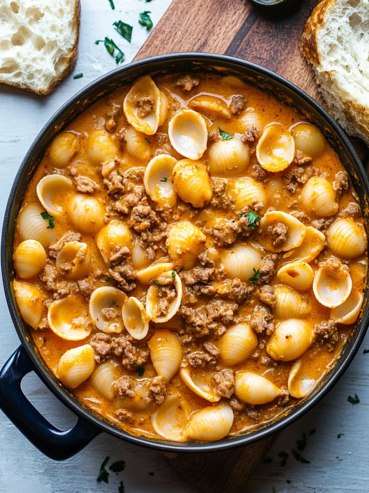 Creamy Beef and Shells