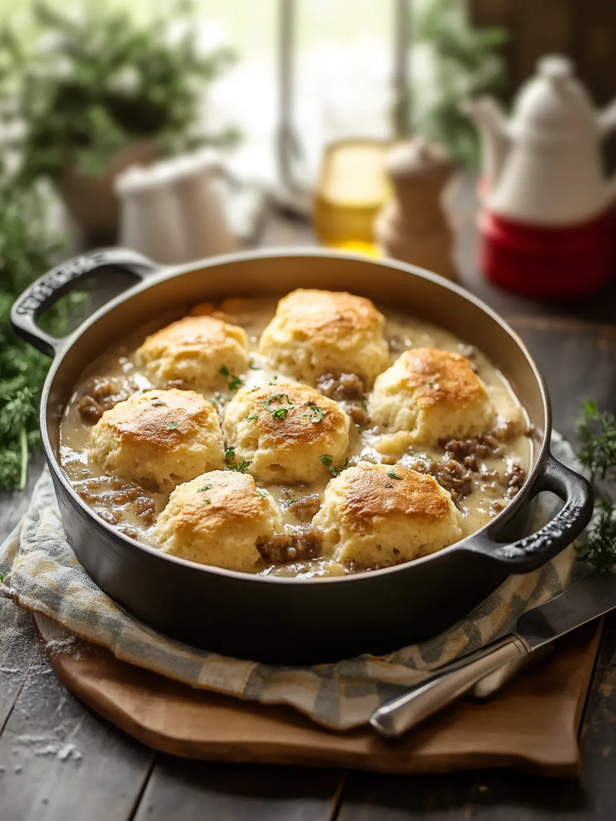 Biscuits & Gravy Breakfast Bake