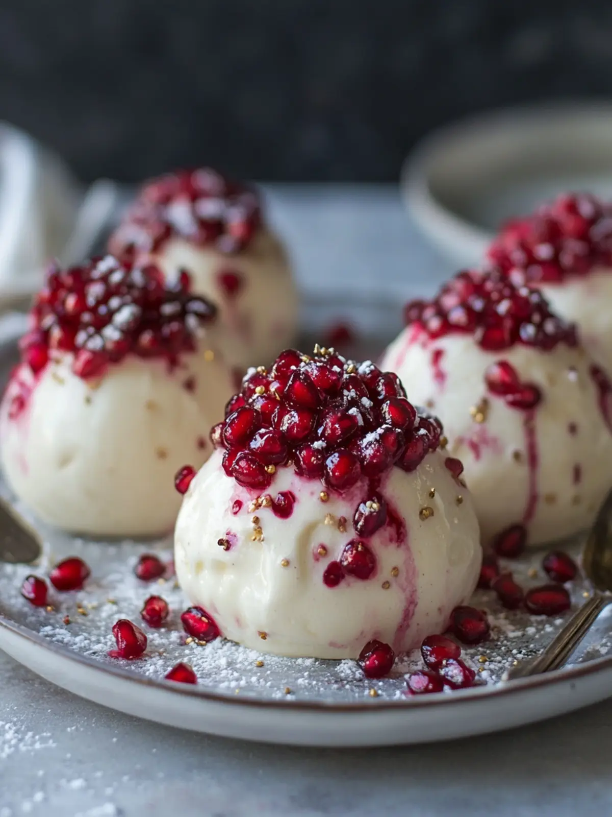 Glossy Pomegranate Mousse Domes – Elegant Winter Dessert Recipe