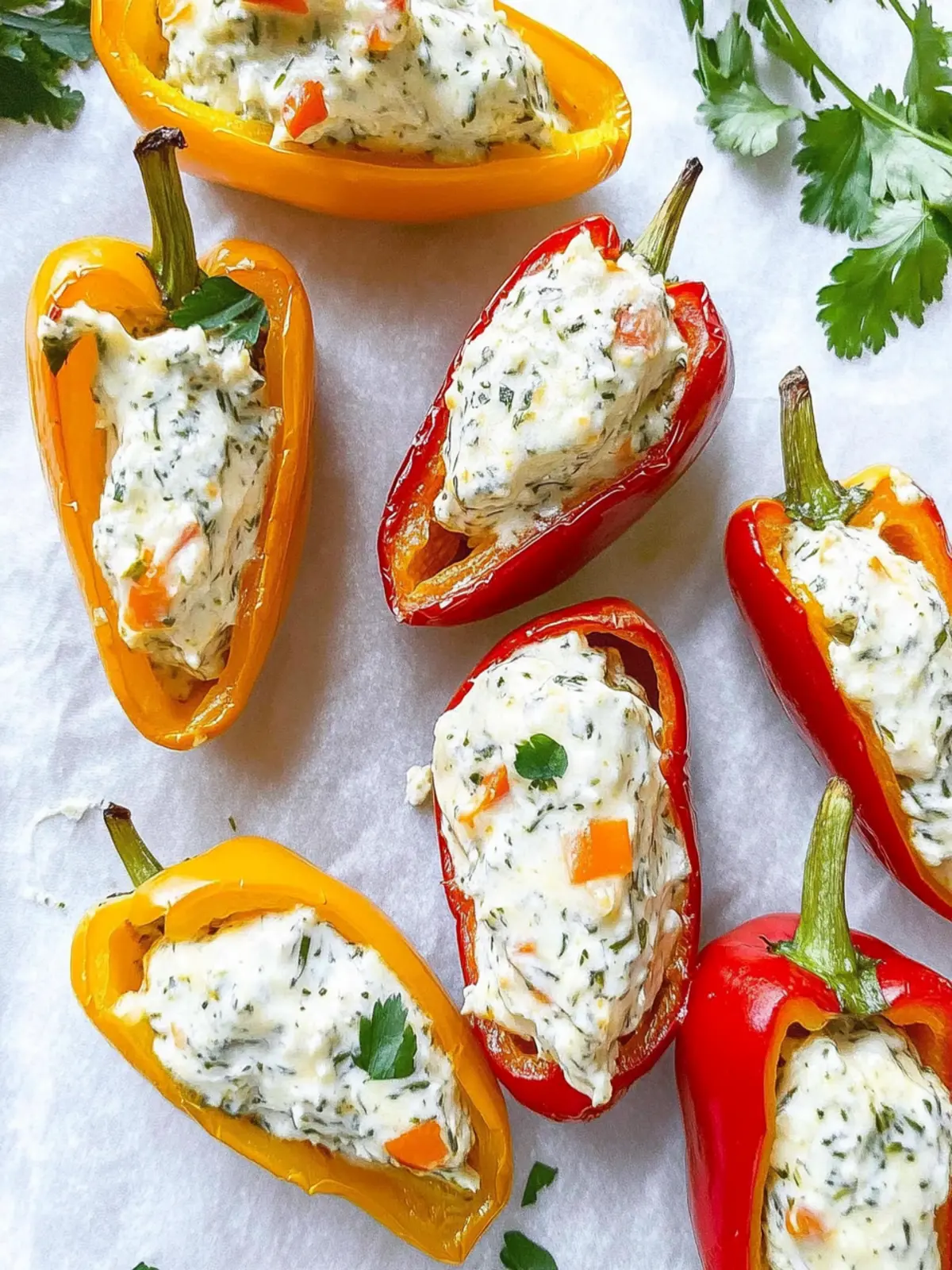 Herb Cream Cheese Stuffed Mini Peppers