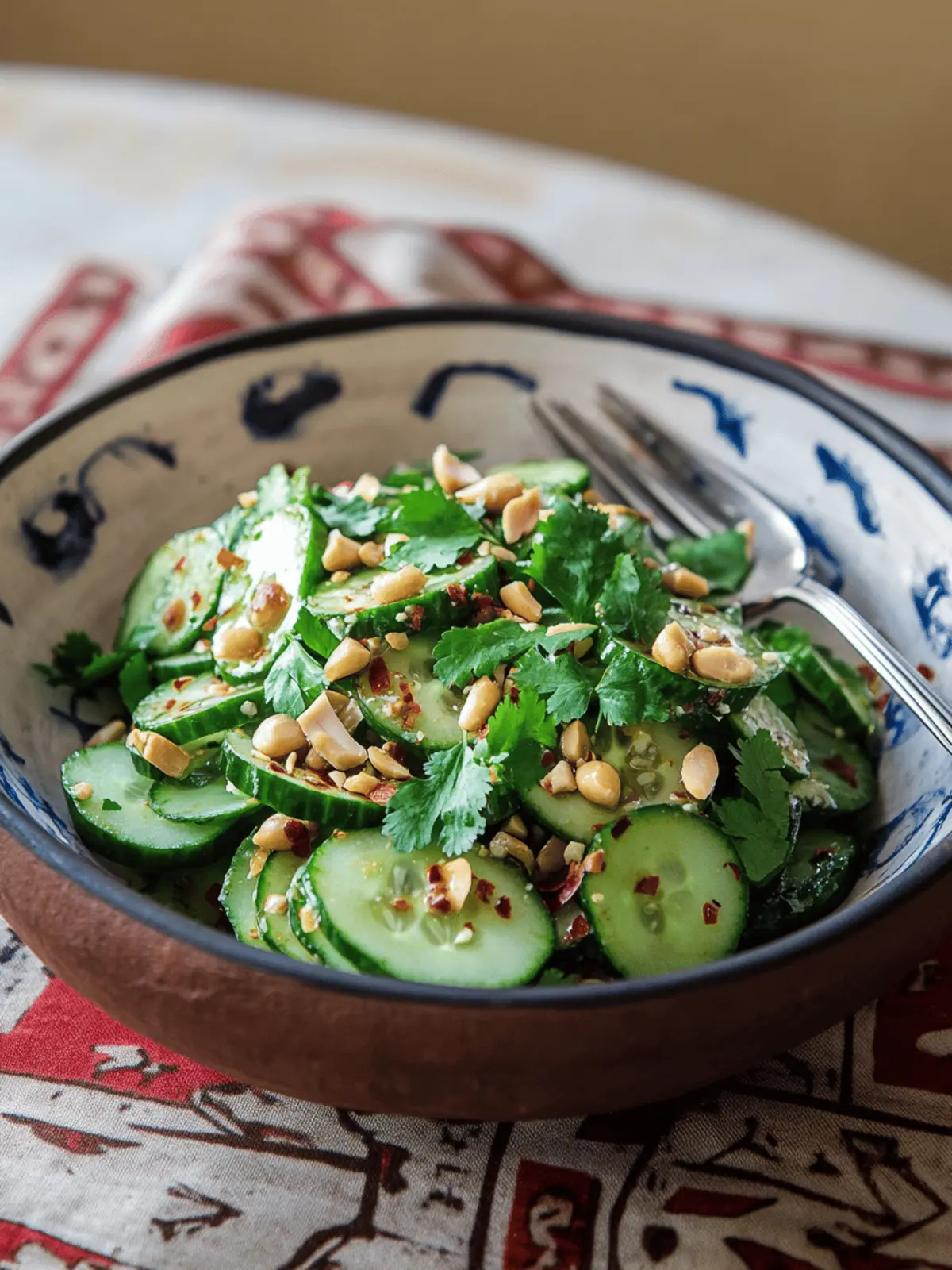 Spicy Peanut Cucumber Salad (Thai-Inspired)