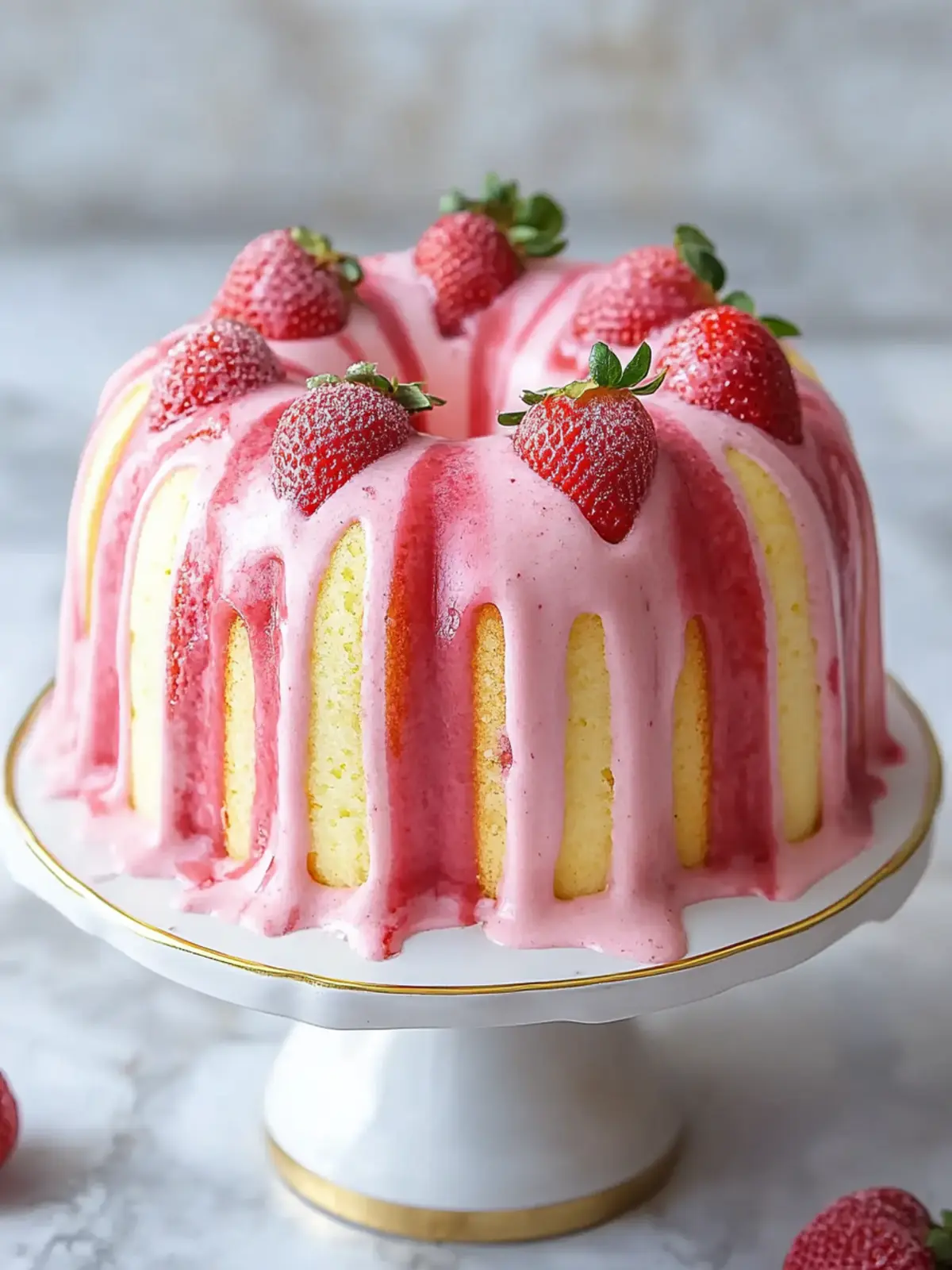 Moist Strawberry Milkshake Pound Cake